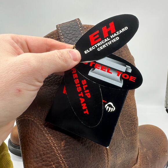 Wolverine Steel Toe Brown Leather Slip Resistant Mens Work Boot Size 11 Wide NWT - Picture 13 of 16